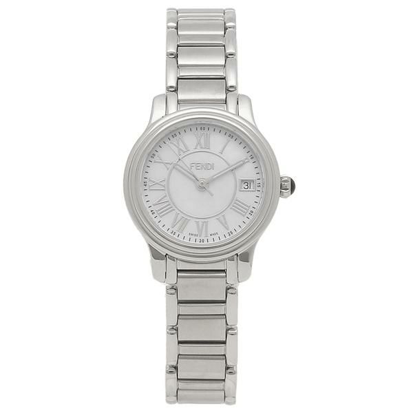 フェンディ レディース 時計 クラシコラウンド 26mm クォーツ ホワイトパール シルバー FENDI F255024500 ステンレス