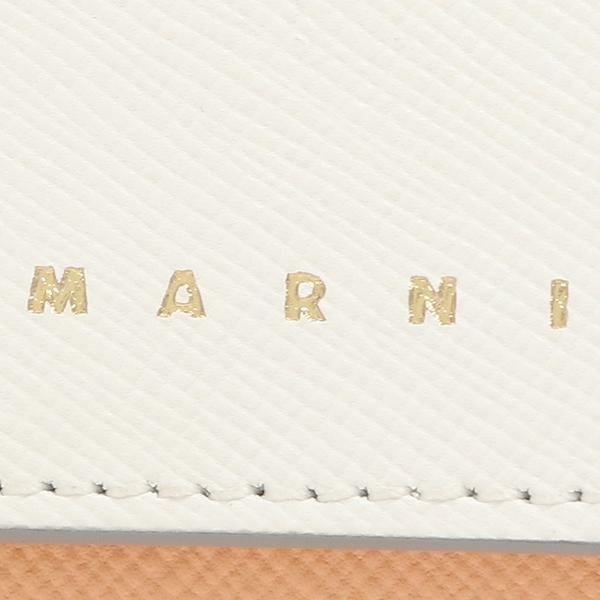 マルニ 三つ折り財布 トランク トリフォールドウォレット ミニ財布 ホワイト マルチ レディース MARNI PFMOW02U23 LV520 Z539G 詳細画像