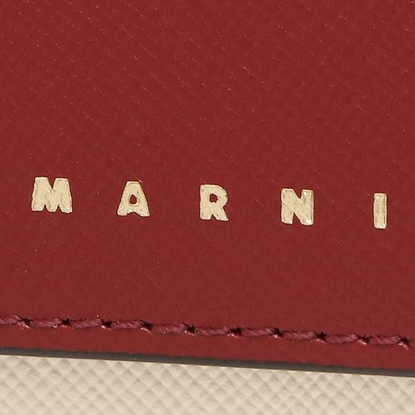 マルニ 三つ折り財布 トランク トリフォールドウォレット ミニ財布 レッド マルチ レディース MARNI PFMOW02U23 LV520 Z541N 詳細画像