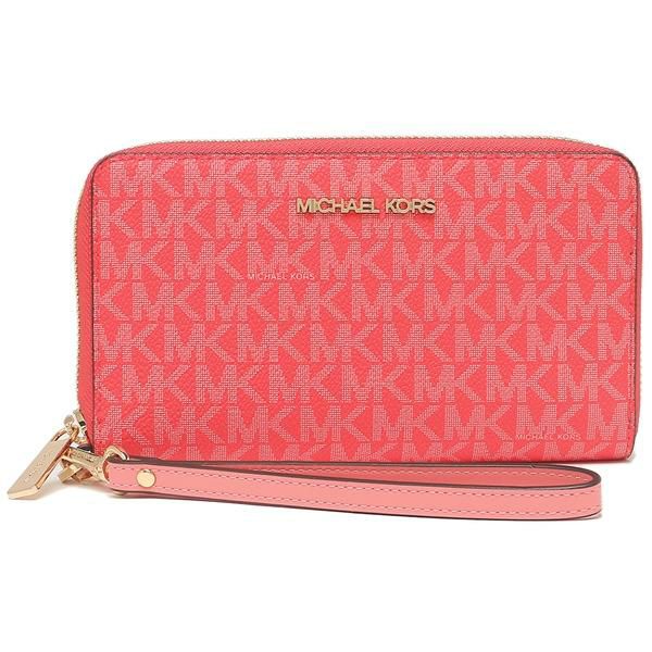マイケルコース アウトレット 財布 ジェットセット フォーンウォレット レッドマルチ レディース MICHAEL KORS 35F8GTVW9B CORAL RF MLT 詳細画像