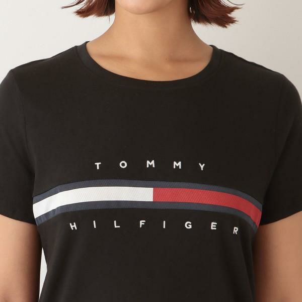 トミーヒルフィガー アウトレット Tシャツ ブラック レディース TOMMY HILFIGER 76J1635 001 詳細画像