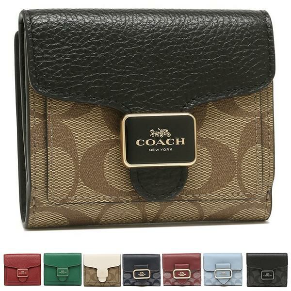 コーチ 二つ折り財布 シグネチャー レディース COACH FC7428 FC7805 (8)SIGNATURE(SVTSQ) ブラック グレー