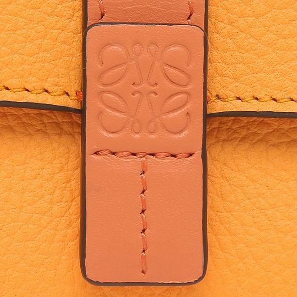 ロエベ 三つ折り財布 バーティカルウォレット Sサイズ ミニ財布 オレンジ ブラウン レディース LOEWE C660S86X01 9062 詳細画像