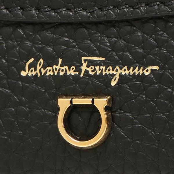 サルヴァトーレフェラガモ 二つ折り財布 トラベル ミニ財布 ブラック レディース Salvatore Ferragamo 220260 742474 詳細画像
