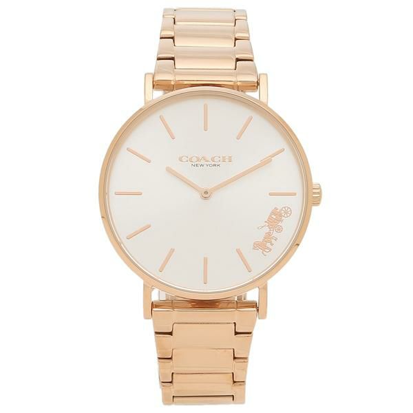 コーチ レディース 時計 ペリー 36mm クォーツ ホワイト ゴールド COACH 14503576 ステンレススチール