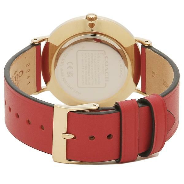 コーチ レディース 時計 ペリー 36mm クォーツ レッド COACH 14503852 レザー 詳細画像