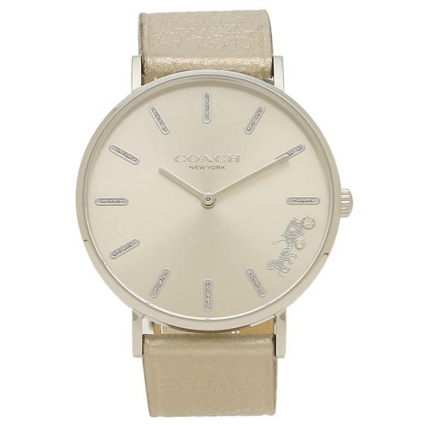 コーチ レディース 時計 ペリー 36mm クォーツ ホワイト ゴールド COACH 14503853 レザー