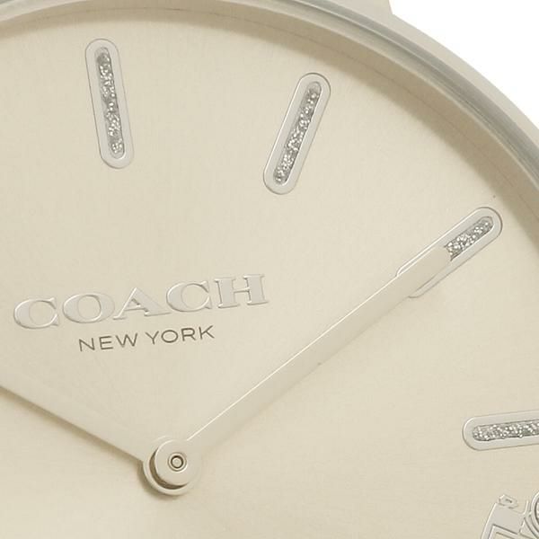 コーチ レディース 時計 ペリー 36mm クォーツ ホワイト ゴールド COACH 14503853 レザー 詳細画像