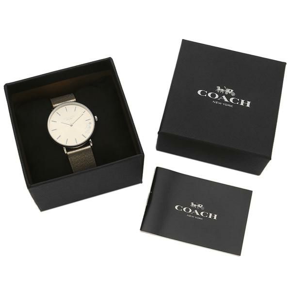 コーチ レディース 時計 ペリー 36mm クォーツ ホワイト ゴールド COACH 14503853 レザー 詳細画像