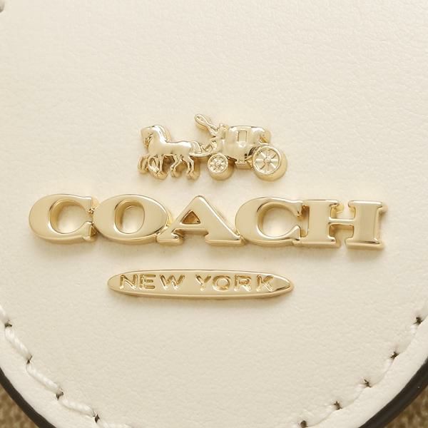 コーチ アウトレット 二つ折り財布 シグネチャー ベージュ ホワイト レディース COACH C0082 IMDQC 詳細画像