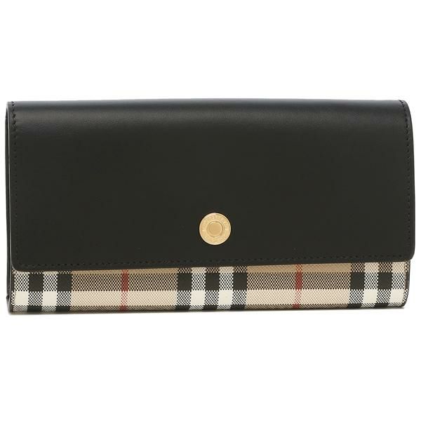 バーバリー 長財布 ブラック ベージュ レディース BURBERRY 8057972 A1189