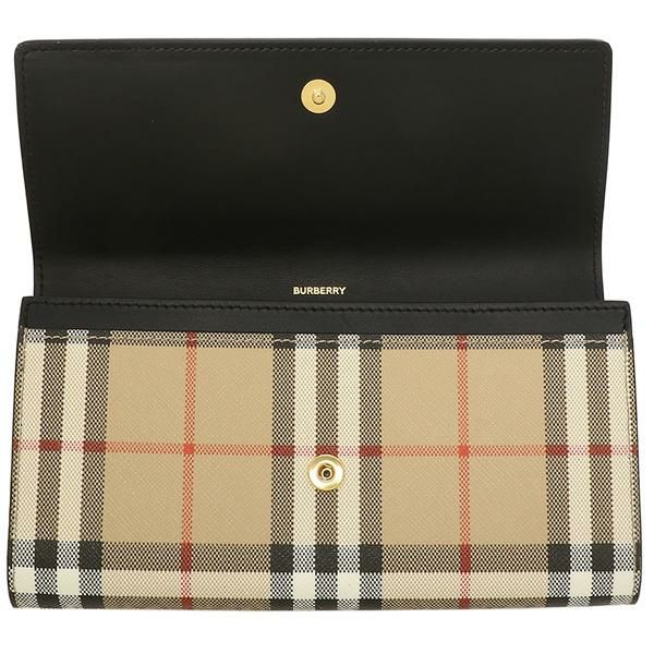 バーバリー 長財布 ブラック ベージュ レディース BURBERRY 8057972 A1189 詳細画像