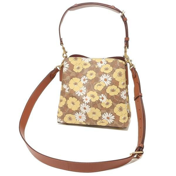 コーチ ショルダーバッグ シグネチャー ウィロウ 花柄 ベージュマルチ レディース COACH C9722 B4PEZ 詳細画像