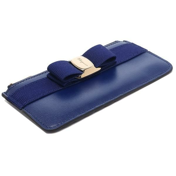 サルヴァトーレフェラガモ カードケース ヴァラ フラグメントケース コインケース ブルー レディース Salvatore Ferragamo 22E010 755355 詳細画像