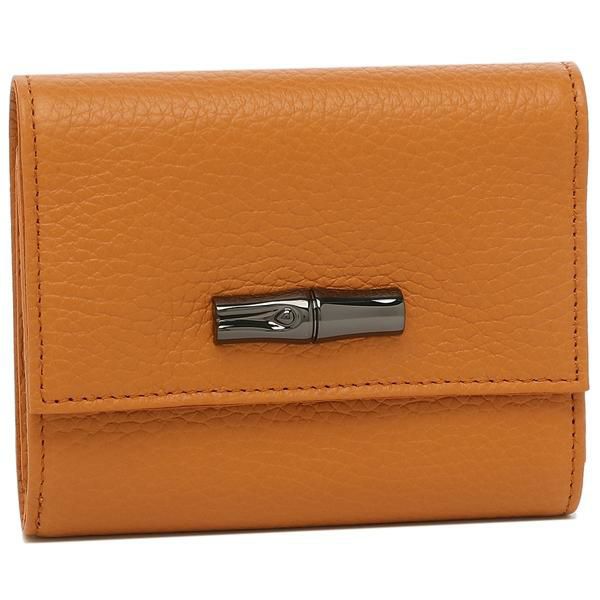 ロンシャン 三つ折り財布 ロゾ コンパクトウォレット ミニ財布 オレンジ レディース LONGCHAMP 30000 968 025
