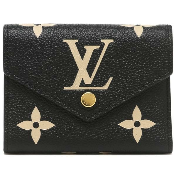 ルイヴィトン 三つ折り財布 ポルトフォイユ ヴィクトリーヌ ミニ財布 ブラック ベージュ レディース LOUIS VUITTON M80968 詳細画像