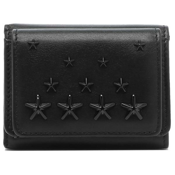 ジミーチュウ 三つ折り財布 ネモ ミニ財布 ブラック メンズ レディース JIMMY CHOO NEMO AOR BLACK/LIGHT GOLD 詳細画像