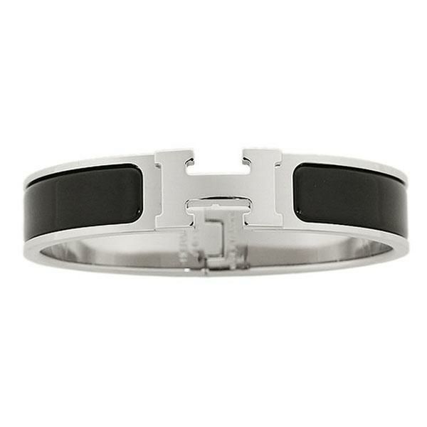 エルメス ブレスレット レディース HERMES 700001FP CLIC クリック H バングル SILVER/NOIR シルバー ブラック アクセサリー 詳細画像