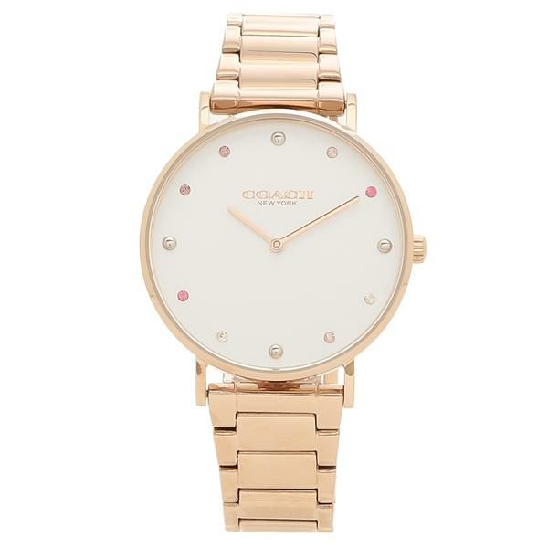 コーチ レディース 時計 ペリー 36mm クォーツ ホワイト ゴールド COACH 14503938 ステンレス