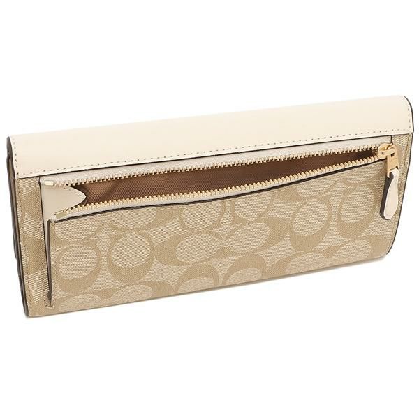 コーチ アウトレット 長財布 シグネチャー ベージュ ホワイト レディース COACH C5966 IMDQC 詳細画像