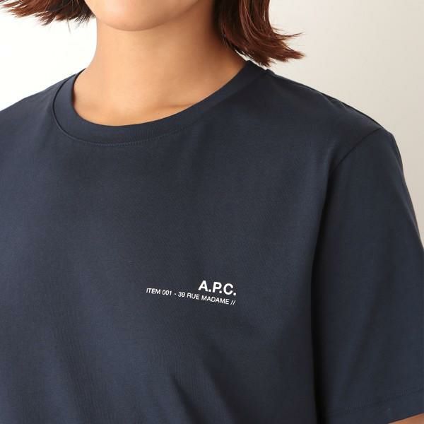 アーペーセー Tシャツ 定番 半袖カットソー トップス ネイビー メンズ レディース APC COEOP H26904 IAK 詳細画像