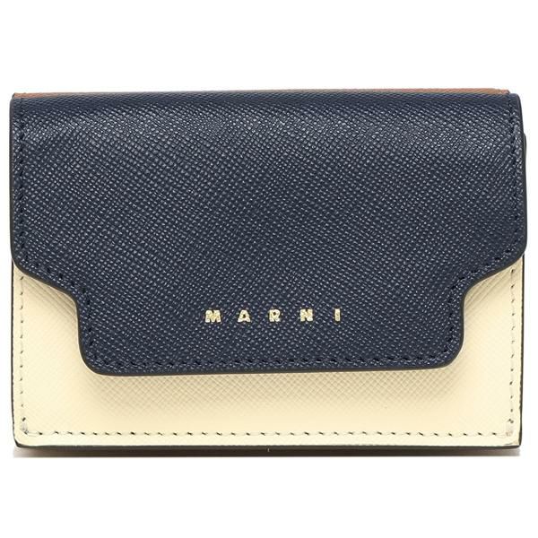 マルニ 三つ折り財布 トランク ミニ財布 ネイビー マルチカラー メンズ レディース MARNI PFMOW02U23 LV520 Z564N 詳細画像
