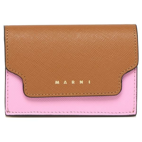 マルニ 三つ折り財布 トランク ミニ財布 ブラウン マルチカラー メンズ レディース MARNI PFMOW02U23 LV520 Z565N 詳細画像