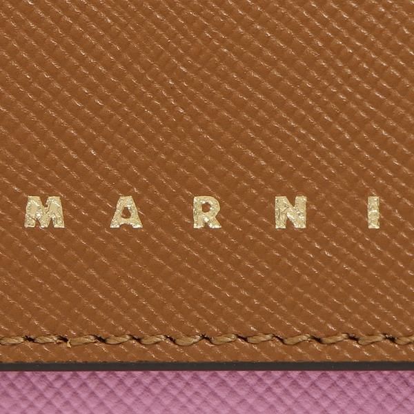 マルニ 三つ折り財布 トランク ミニ財布 ブラウン マルチカラー メンズ レディース MARNI PFMOW02U23 LV520 Z565N 詳細画像