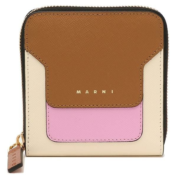 マルニ 二つ折り財布 トランク ミニ財布 ブラウン マルチカラー メンズ レディース MARNI PFMOQ09U09 LV520 Z565N 詳細画像