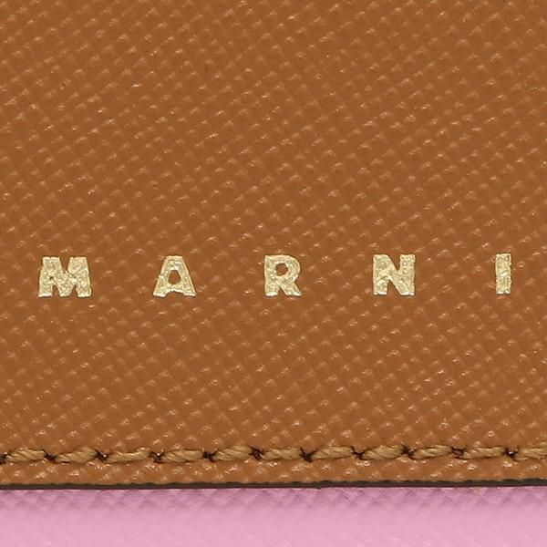 マルニ 二つ折り財布 トランク ミニ財布 ブラウン マルチカラー メンズ レディース MARNI PFMOQ09U09 LV520 Z565N 詳細画像