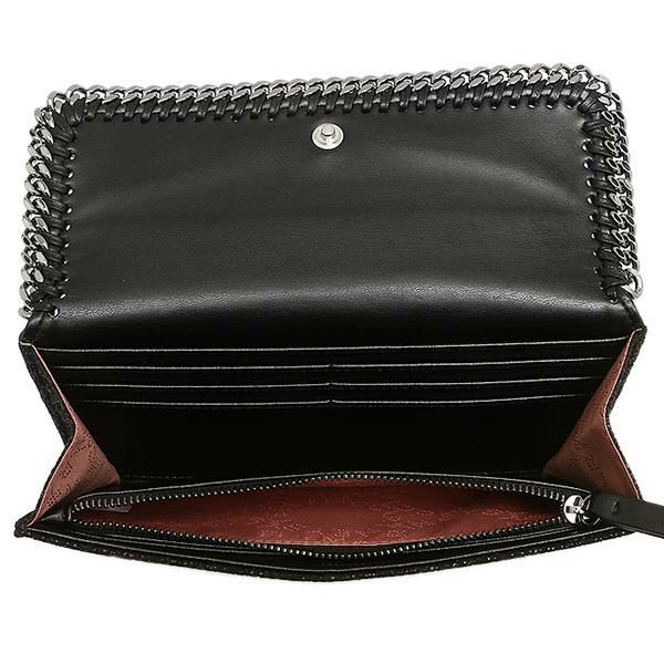 ステラマッカートニー 財布 STELLA McCARTNEY 430999 W9132 1000 ファラベラ FALABELLA FLAP WALLET 長財布 BLACK/SILVER 詳細画像