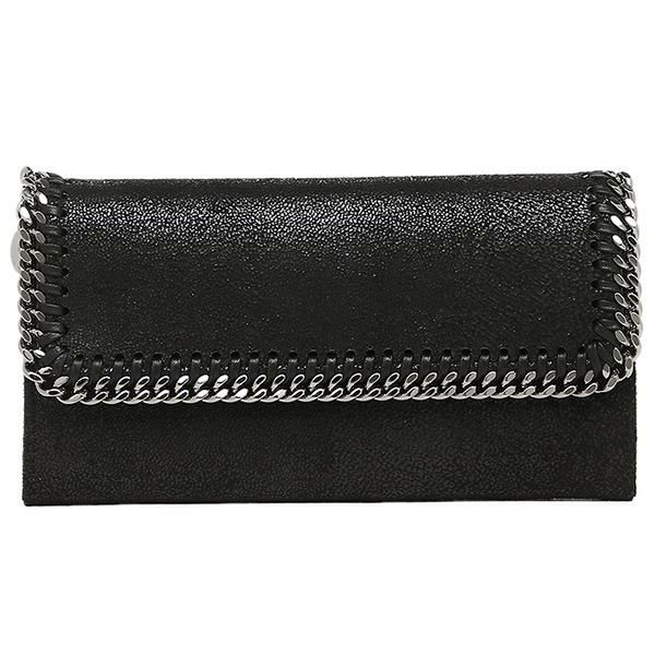 ステラマッカートニー 財布 STELLA McCARTNEY 430999 W9132 1000 ファラベラ FALABELLA FLAP WALLET 長財布 BLACK/SILVER 詳細画像