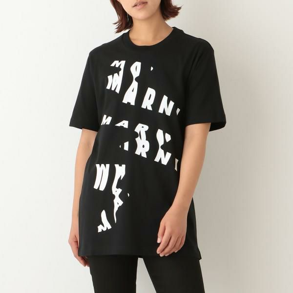 マルニ Tシャツ トップス 半袖カットソー ブラック メンズ レディース MARNI HUMU0198P8 USCT89 SLN99