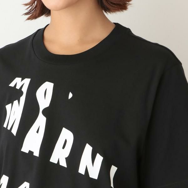 マルニ Tシャツ トップス 半袖カットソー ブラック メンズ レディース MARNI HUMU0198P8 USCT89 SLN99 詳細画像