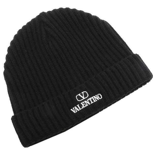 ヴァレンティノ ニット帽 帽子 ロゴパッチビーニー ブラック ホワイト メンズ レディース VALENTINO GARAVANI 1Y2HB01DFDK 0NO