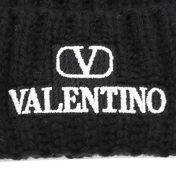 ヴァレンティノ ニット帽 帽子 ロゴパッチビーニー ブラック ホワイト メンズ レディース VALENTINO GARAVANI 1Y2HB01DFDK 0NO 詳細画像