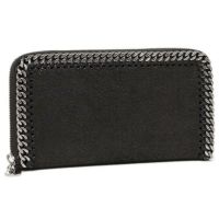 ステラマッカートニー 財布 STELLA McCARTNEY 434750 W9132 1000 ファラベラ FALABELLA ZIP AROUND WALLET 長財布 BLACK/SILVER