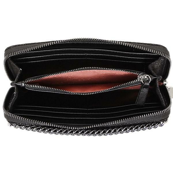 ステラマッカートニー 財布 STELLA McCARTNEY 434750 W9132 1000 ファラベラ FALABELLA ZIP AROUND WALLET 長財布 BLACK/SILVER 詳細画像