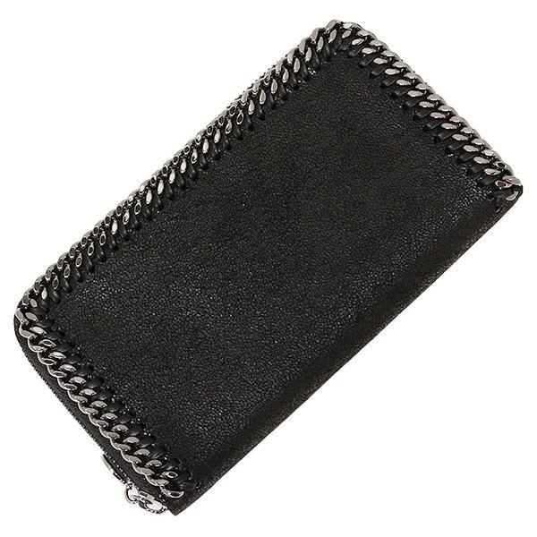 ステラマッカートニー 財布 STELLA McCARTNEY 434750 W9132 1000 ファラベラ FALABELLA ZIP AROUND WALLET 長財布 BLACK/SILVER 詳細画像