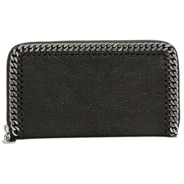 ステラマッカートニー 財布 STELLA McCARTNEY 434750 W9132 1000 ファラベラ FALABELLA ZIP AROUND WALLET 長財布 BLACK/SILVER 詳細画像