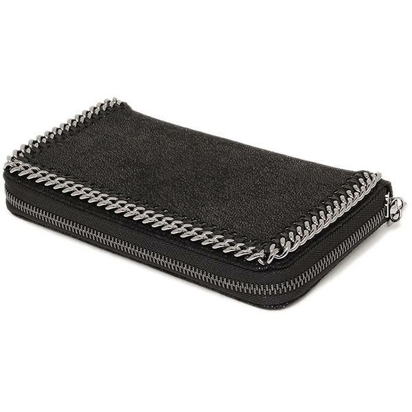 ステラマッカートニー 財布 STELLA McCARTNEY 434750 W9132 1000 ファラベラ FALABELLA ZIP AROUND WALLET 長財布 BLACK/SILVER 詳細画像