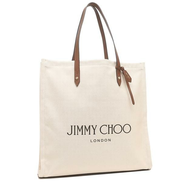 ジミーチュウ トートバッグ ロゴトート ベージュ メンズ レディース JIMMY CHOO LOGOTOTE FFQ NATURAL/DARK TAN A4対応