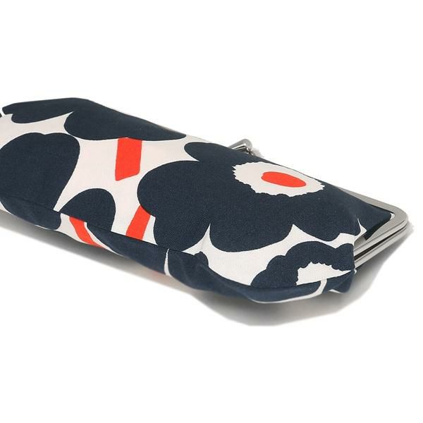 マリメッコ ポーチ ウニッコ がま口 ネイビー オレンジ レディース MARIMEKKO 詳細画像