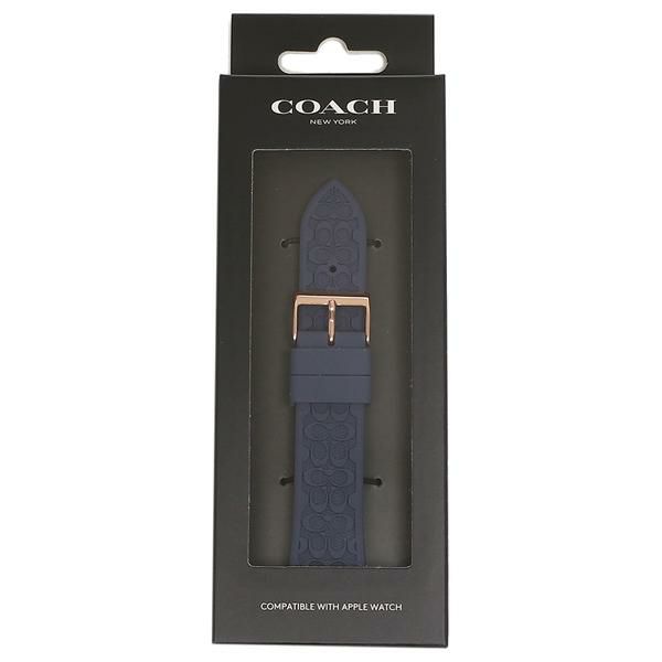 コーチ アップルウォッチ ペア 交換バンド 替えベルト 38mm 40mm 42mm 44mm 対応 ネイビー COACH 14700045 14700042 ラバー 詳細画像