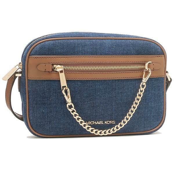 マイケルコース アウトレット ショルダーバッグ ジェットセット トラベル ブルー ブラウン レディース MICHAEL KORS 35F2GTTC9C INDIGO