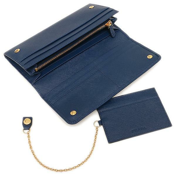プラダ 財布 PRADA 1MH132 QWA F0016 SAFFIANO METAL ORO PORTAFOGLIO 長財布 BLUETTE ブルー 詳細画像