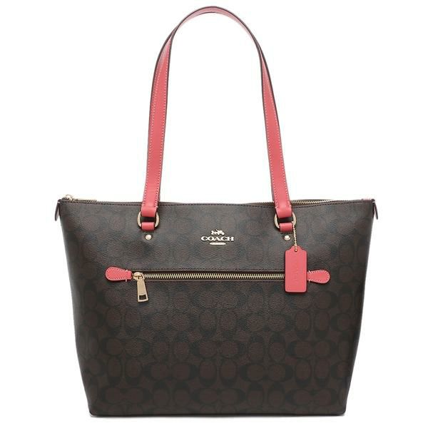 コーチ アウトレット トートバッグ シグネチャー ブラウン レッド レディース COACH 79609 IMUOE A4対応 詳細画像