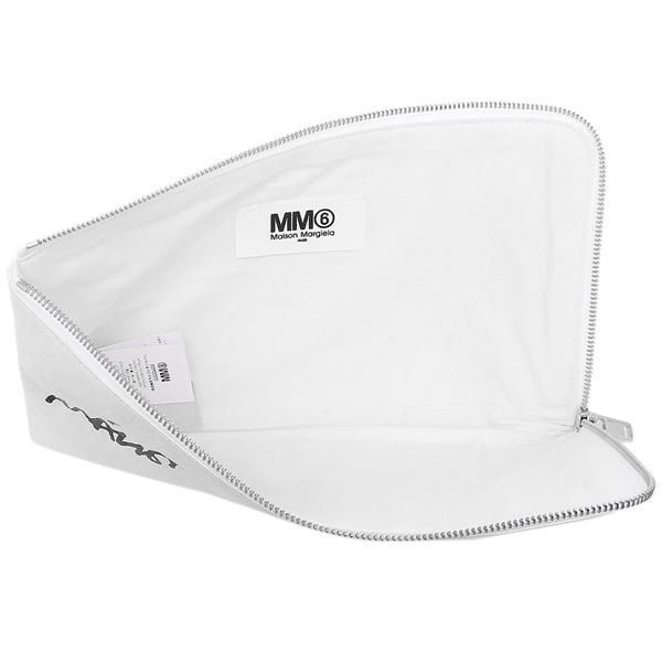【訳ありアウトレット】MM6 Maison Margiela エムエムシックス メゾンマルジェラ バッグ クラッチバッグ ハンドプリント ナンバーロゴ ホワイト レディース S63WD0004 P4145 H8705【ラッピング不可商品】 詳細画像