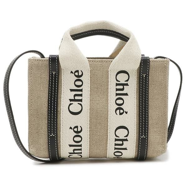 クロエ トートバッグ ショルダーバッグ ウッディ ミニバッグ ベージュ ホワイト レディース CHLOE CHC22AP237I26 91J 詳細画像