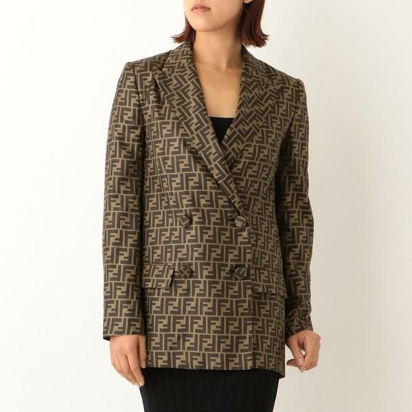 フェンディ ジャケット アウター シルクジャケット ダブルブレストジャケット ブラウン レディース FENDI FJ7236 A8G3 F118W マルチカラー 38(約S) フェンディ ジャケット アウター シルクジャケット ダブルブレストジャケット ブラウン レディース FENDI FJ7236 A8G3 F118W マルチカラー 38(約S)